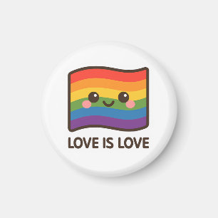 Liefde is liefde - Kawaii Rainbow Design Magneet