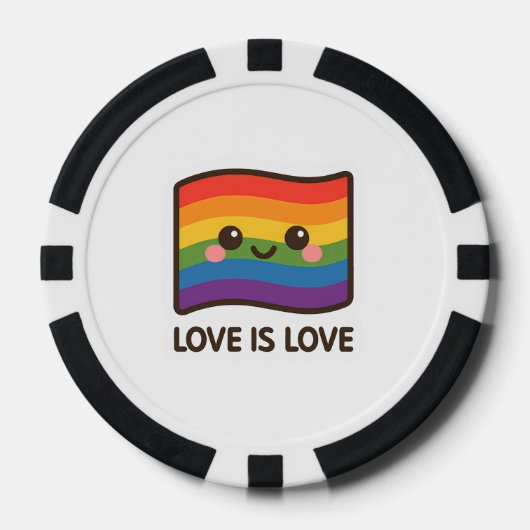 Liefde is liefde - Kawaii Rainbow Design Poker Chips (Voorkant)