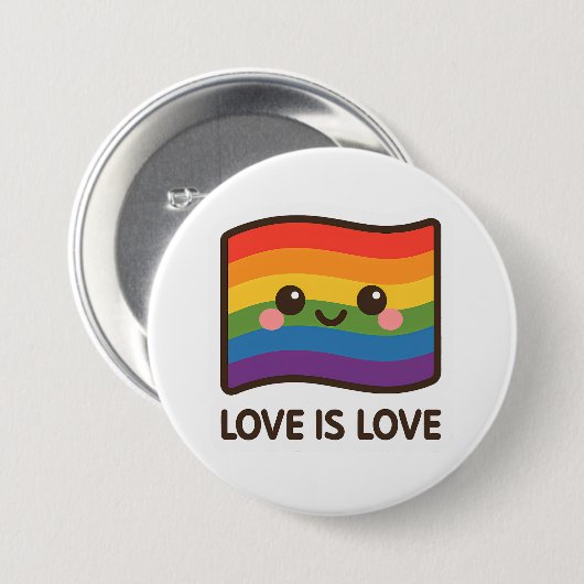 Liefde is liefde - Kawaii Rainbow Design Ronde Button 7,6 Cm (Voorkant /achterkant)