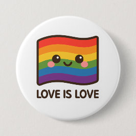 Liefde is liefde - Kawaii Rainbow Design Ronde Button 7,6 Cm