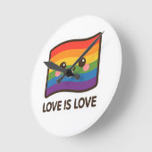 Liefde is liefde - Kawaii Rainbow Design Ronde Klok (Hoek)
