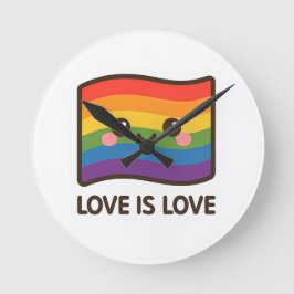 Liefde is liefde - Kawaii Rainbow Design Ronde Klok