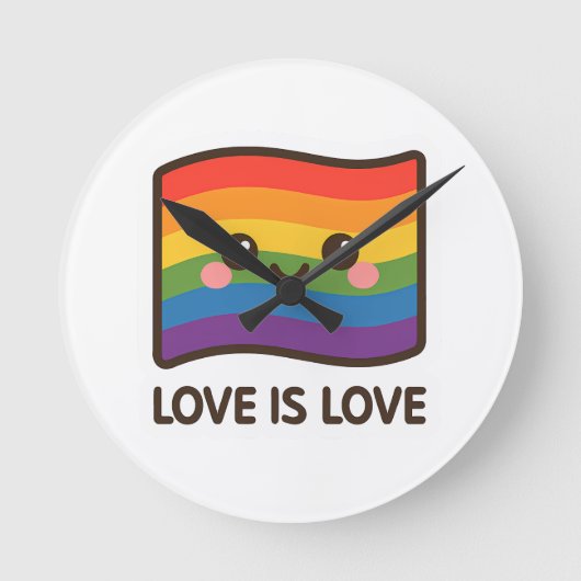 Liefde is liefde - Kawaii Rainbow Design Ronde Klok (Voorkant)