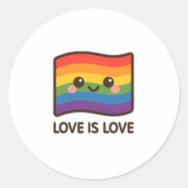 Liefde is liefde - Kawaii Rainbow Design Ronde Sticker