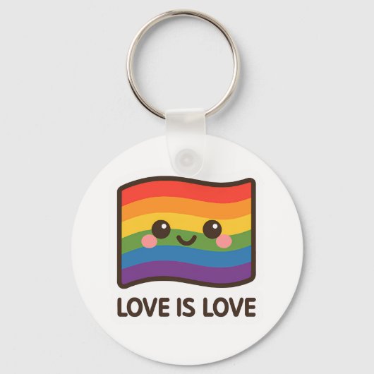 Liefde is liefde - Kawaii Rainbow Design Sleutelhanger (Voorkant)