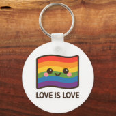 Liefde is liefde - Kawaii Rainbow Design Sleutelhanger (Achterkant)