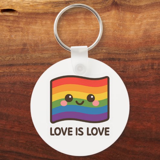 Liefde is liefde - Kawaii Rainbow Design Sleutelhanger (Voorkant)