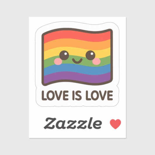 Liefde is liefde - Kawaii Rainbow Design Sticker (Vel)