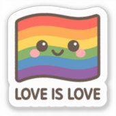 Liefde is liefde - Kawaii Rainbow Design Sticker (Voorkant)
