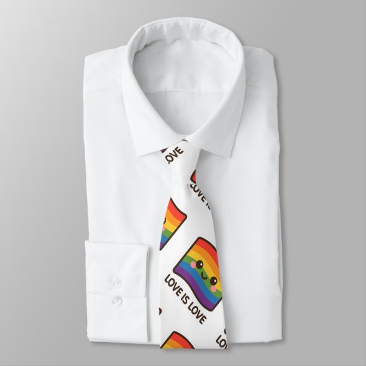 Liefde is liefde - Kawaii Rainbow Design Stropdas (Gebonden)