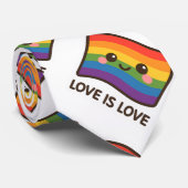 Liefde is liefde - Kawaii Rainbow Design Stropdas (Opgerold)
