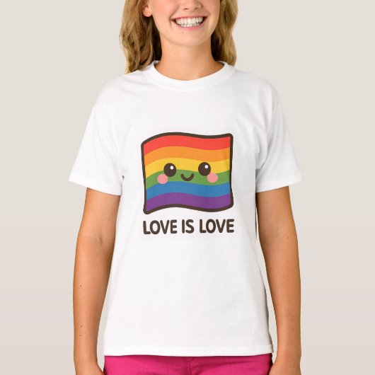 Liefde is liefde - Kawaii Rainbow Design T-shirt (Voorkant)