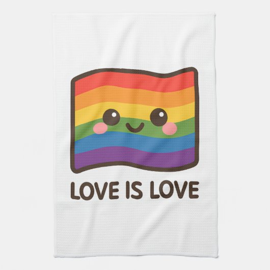 Liefde is liefde - Kawaii Rainbow Design Theedoek (Verticaal)