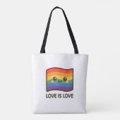 Liefde is liefde - Kawaii Rainbow Design Tote Bag (Achterkant)