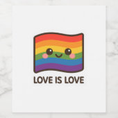 Liefde is liefde - Kawaii Rainbow Design Wijn Etiket (Enkel label)