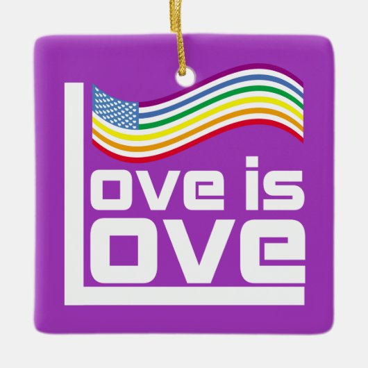 Liefde is liefde keramisch ornament (Voorkant)