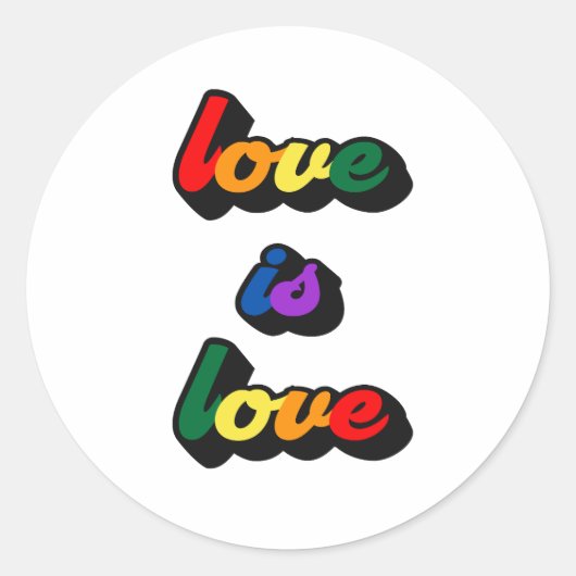 Liefde is liefde klassieke ronde stickers (Voorkant)