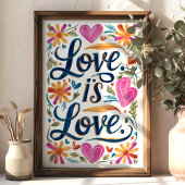 Liefde is liefde Kleurrijke LGBTQ Wall Art Poster