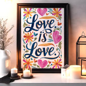 Liefde is liefde Kleurrijke LGBTQ Wall Art Poster