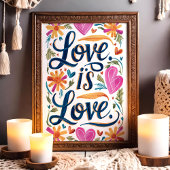 Liefde is liefde Kleurrijke LGBTQ Wall Art Poster