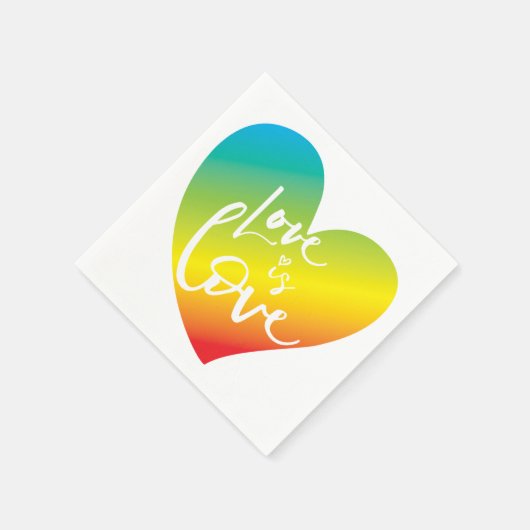 LIEFDE IS LIEFDE LBGT regenboog hart wit beletteri Servetten (Hoek)