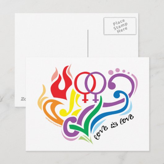 Liefde is liefde: Lesbian Briefkaart (Voorkant / Achterkant)