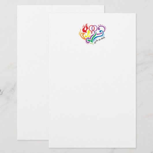Liefde is liefde: Lesbian Briefpapier (Voorkant / Achterkant)