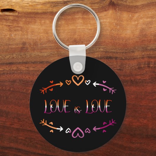 Liefde is liefde Lesbian Pride Month Sleutelhanger (Voorkant)