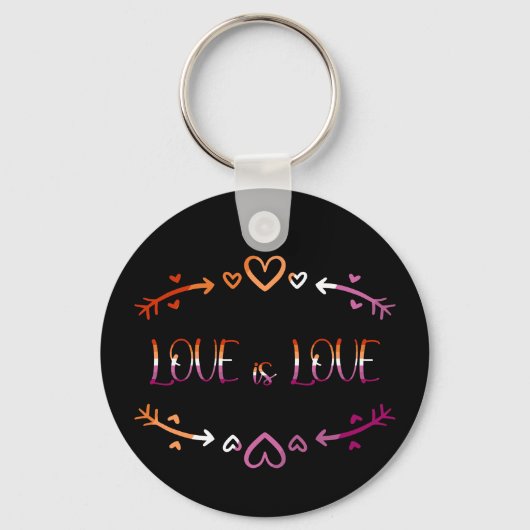 Liefde is liefde Lesbian Pride Month Sleutelhanger (Achterkant)