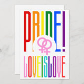Liefde is Liefde Lesbische Pride LGBT Regenboog Te Kaart (Voorkant / Achterkant)