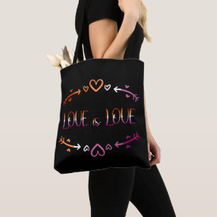 Liefde is Liefde Lesbische Pride Maand Boodschappe Tote Bag