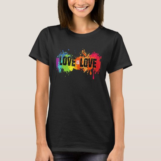 Liefde Is Liefde LGB Gay Lesbisch Rainbow Pride  T-shirt (Voorkant)