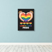 Liefde is Liefde LGBQT Canvas Afdruk (Insitu (Houten vloer))