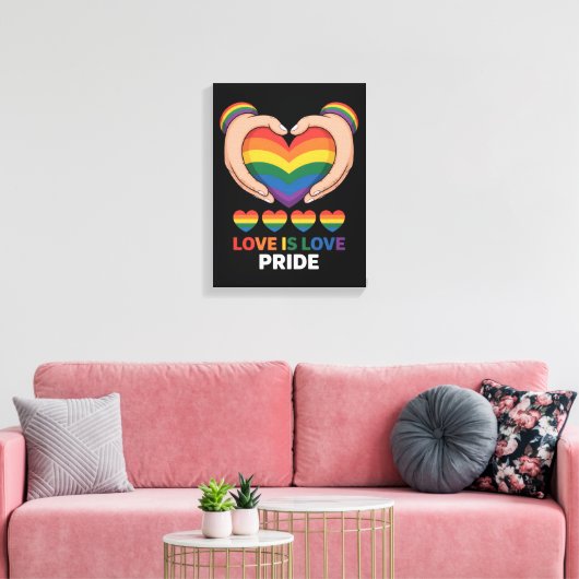 Liefde is Liefde LGBQT Canvas Afdruk (Insitu (Woonkamer))