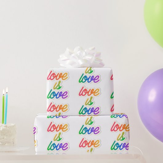 Liefde is liefde LGBT-inpakpapier - Rainbow Pride Cadeaupapier (Feestgeschenken)