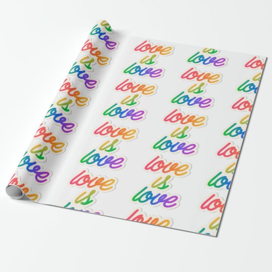 Liefde is liefde LGBT-inpakpapier - Rainbow Pride Cadeaupapier (Uitgerold)