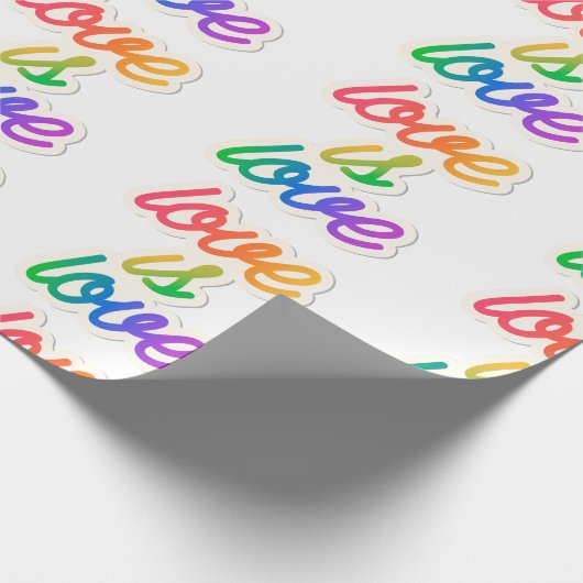 Liefde is liefde LGBT-inpakpapier - Rainbow Pride Cadeaupapier (Hoek)