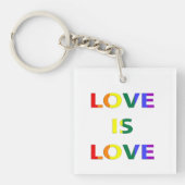 Liefde is liefde LGBT Pride Flag Typografie Sleutelhanger (voorkant)