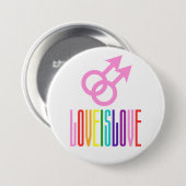 Liefde is Liefde LGBT Pride Gay Love Rainbow Flag Ronde Button 7,6 Cm (Voorkant /achterkant)