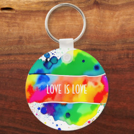 Liefde is Liefde LGBT Pride Rainbow Custom Sleutelhanger