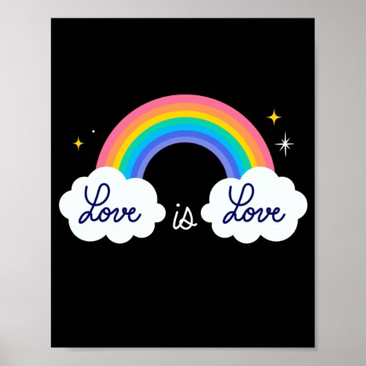 Liefde is liefde. LGBT+pride. Regenboog Poster (Voorkant)