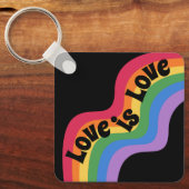 Liefde is liefde. LGBT+pride. Regenboog. Sleutelha Sleutelhanger (Voorkant)