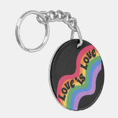 Liefde is liefde. LGBT+pride. Regenboog. Sleutelha Sleutelhanger (Voorkant Links)