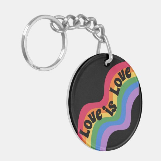 Liefde is liefde. LGBT+pride. Regenboog. Sleutelha Sleutelhanger (Voorkant Links)