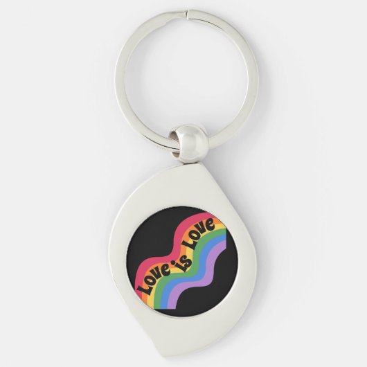 Liefde is liefde. LGBT+pride. Regenboog. Sleutelha Sleutelhanger (Voorkant)