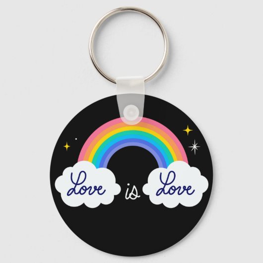 Liefde is liefde. LGBT+pride. Regenboog Sleutelhanger (Voorkant)
