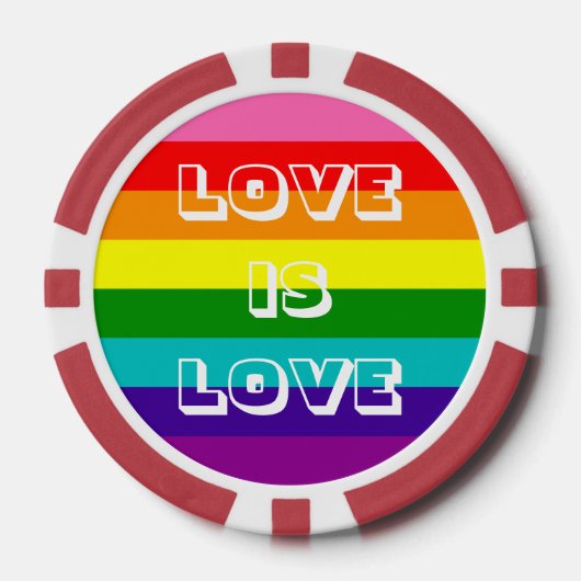 Liefde is Liefde LGBT Pride Regenboog Vlag Aangepa Poker Chips (Voorkant)