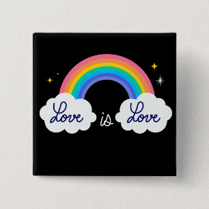 Liefde is liefde. LGBT+pride. RegenboogButton Vierkante Button 5,1 Cm