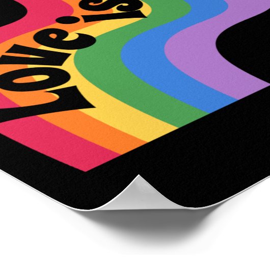 Liefde is liefde. LGBT+pride. Regenboogliefde. Poster (Hoek)