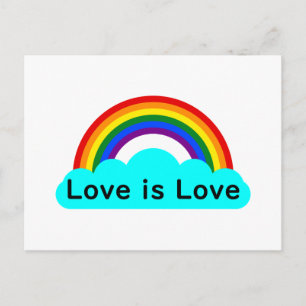 Liefde is Liefde - LGBT Regenboog Ansichtkaart Briefkaart